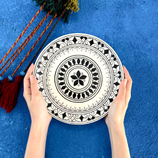 بشقاب دیوارکوب سرامیکی دستساز | طرح ماندالا
